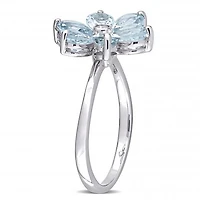 Julianna B 14K White Gold Aquamarine & 0.02CTW Diamond Ring