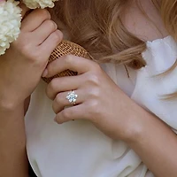 Julianna B 14K White Gold Aquamarine & 0.02CTW Diamond Ring