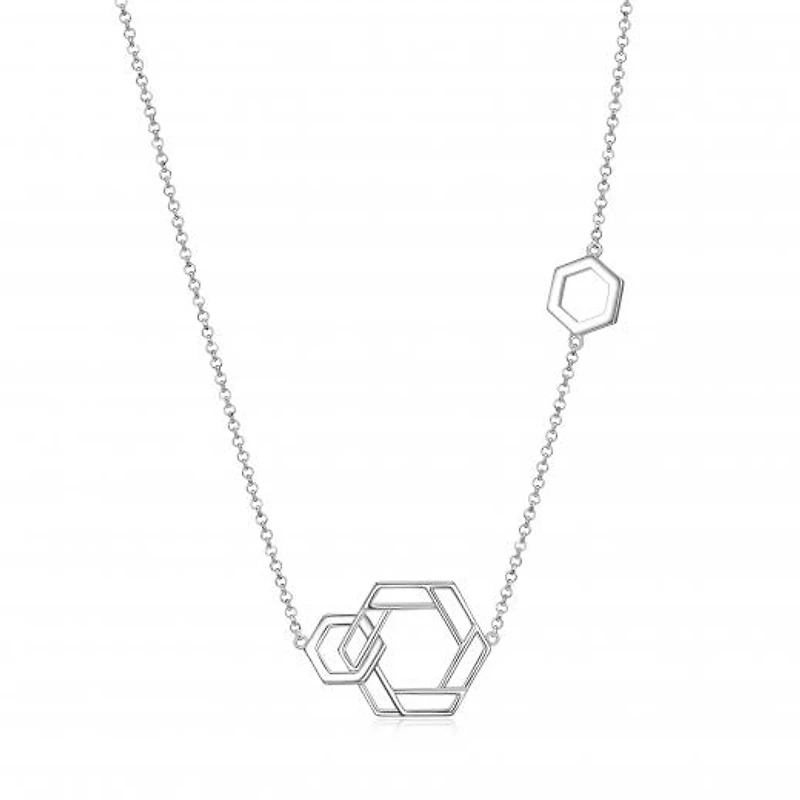 Elle Lattice Hexagon Necklace