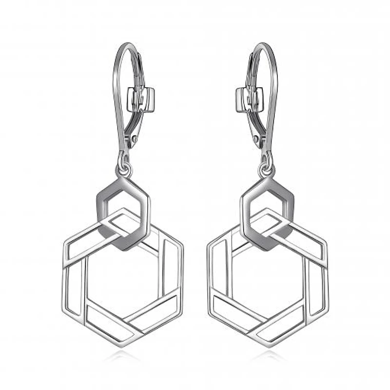 Elle Lattice Hexagon Earrings