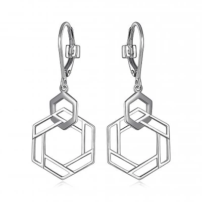 Elle Lattice Hexagon Earrings