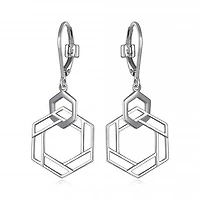 Elle Lattice Hexagon Earrings