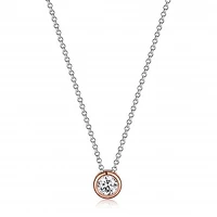 ELLE Sphere Two Tone Bezel Necklace
