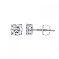 10K White Gold 0.50CTW Diamond Studs
