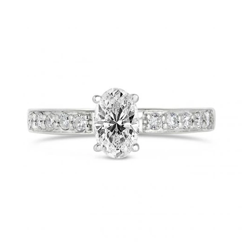 Diamond Revelations 14K White Gold Oval Bridal Ring 1.00CTW I1/I