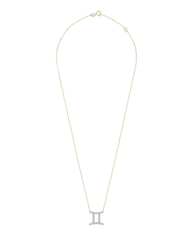 10K Yellow Gold Gemini 0.10CTW Diamond Pendant