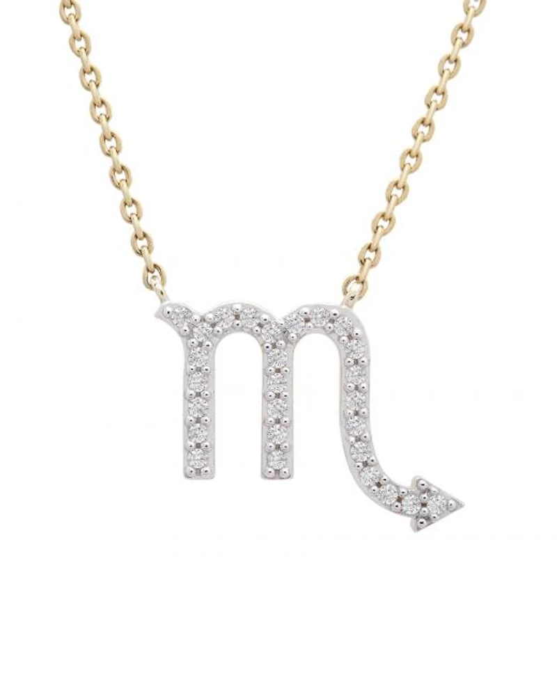 10K Yellow Gold Scorpio 0.10CTW Diamond Pendant