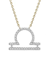 10K Yellow Gold Libra 0.10CTW Diamond Pendant