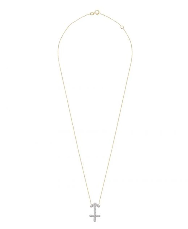 10K Yellow Gold Sagittarius 0.10CTW Diamond Pendant