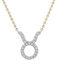 10K Yellow Gold Taurus 0.10CTW Diamond Pendant