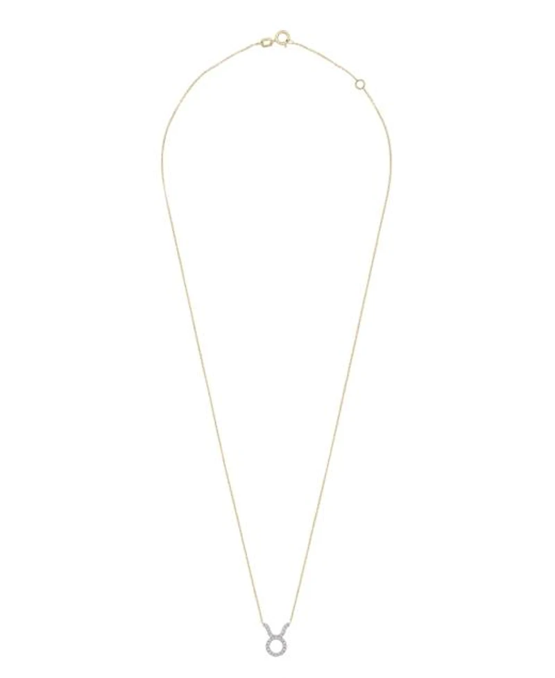 10K Yellow Gold Taurus 0.10CTW Diamond Pendant