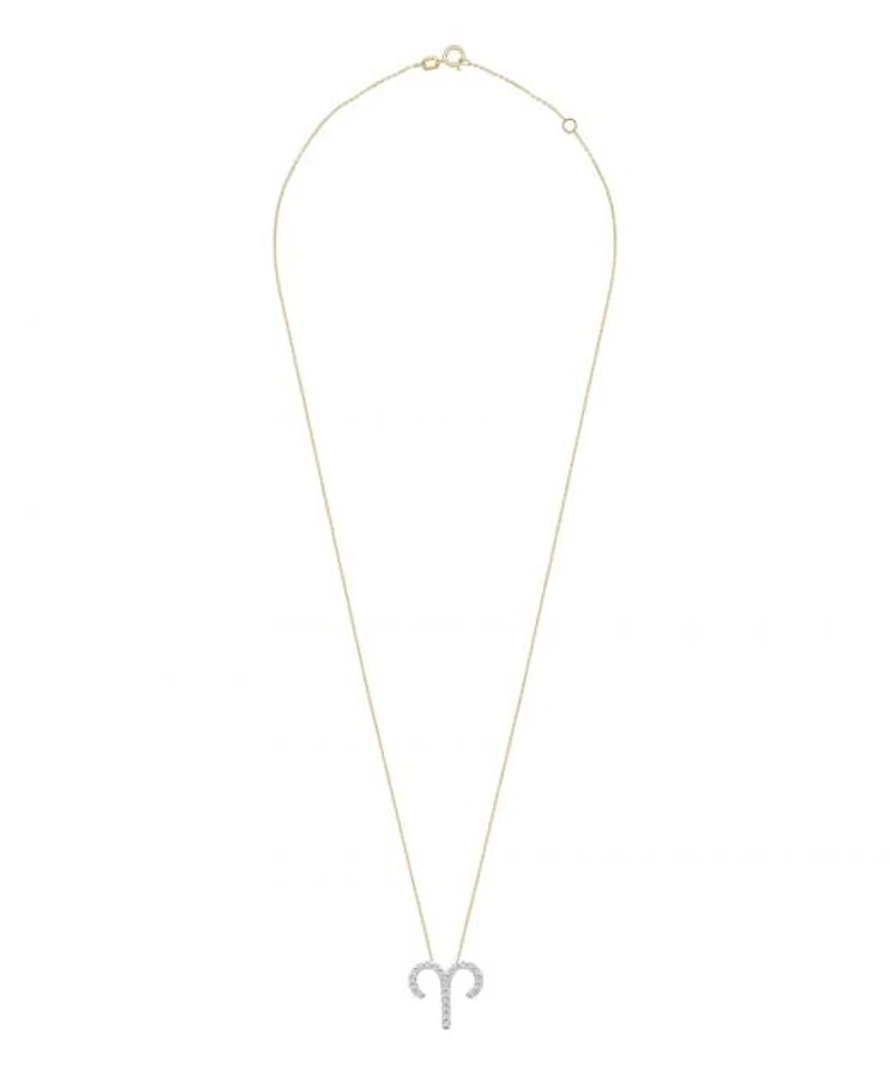 10K Yellow Gold Aries 0.10CTW Diamond Pendant