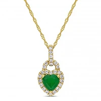 Julianna B 14K Yellow Gold Emerald & 0.25CTW Diamond Necklace
