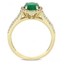 Julianna B 14K Yellow Gold Emerald & 0.33CTW Diamond Ring