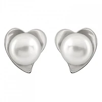 Sterling Silver 6-7mm White Freshwater Pearl Earrings