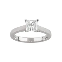 Glacier Fire 14K White Gold 1.00CT Ideal Princess Cut Diamond Solitaire Ring