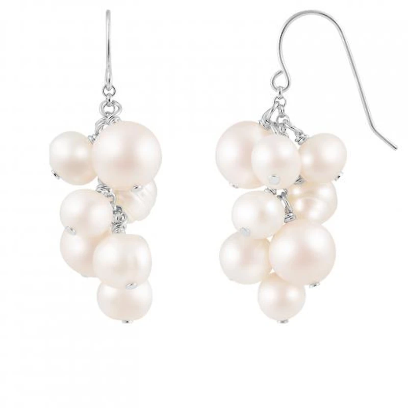 Sterling Silver White Freshwater Pearl Earrings