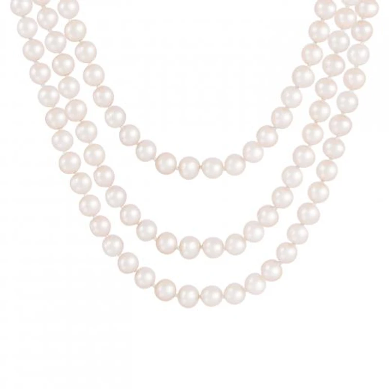 100" Endless 7-8mm White Freshwater Pearl Necklace