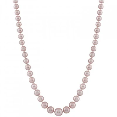 14K Yellow Gold 4-8mm Pink Freshwater Pearl 18" Necklace