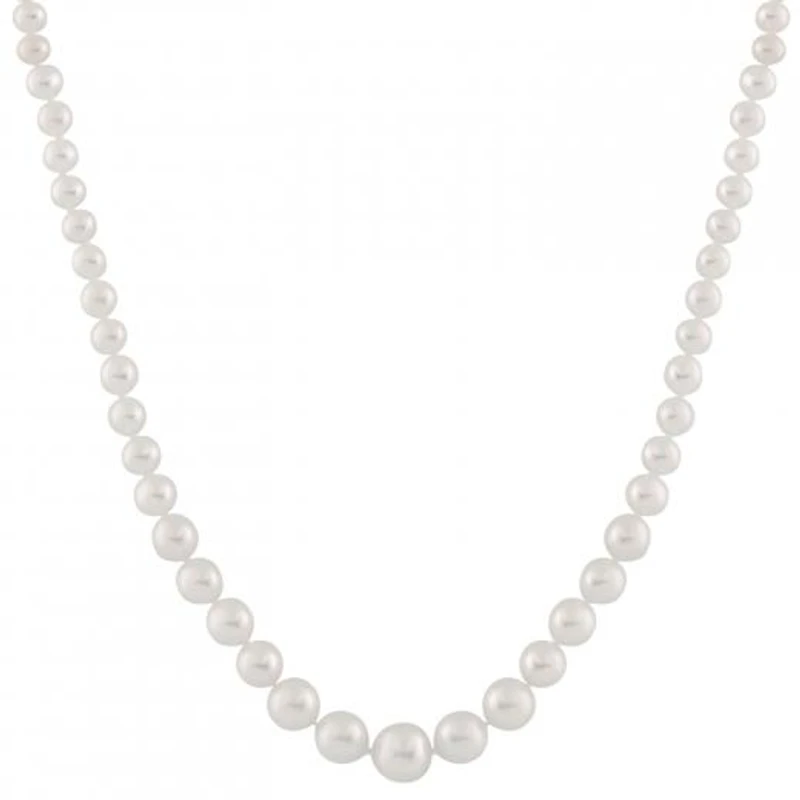 14K Yellow Gold 4-8mm White Freshwater Pearl 18" Necklace