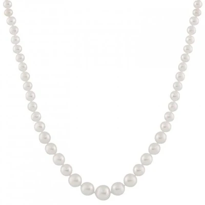 14K Yellow Gold 4-8mm White Freshwater Pearl 18" Necklace