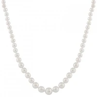 14K Yellow Gold 4-8mm White Freshwater Pearl 18" Necklace