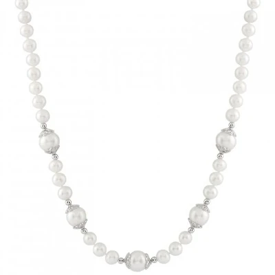 Sterling Silver 6-12mm Freshwater Pearls 18" Necklace