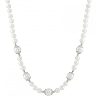 Sterling Silver 6-12mm Freshwater Pearls 18" Necklace