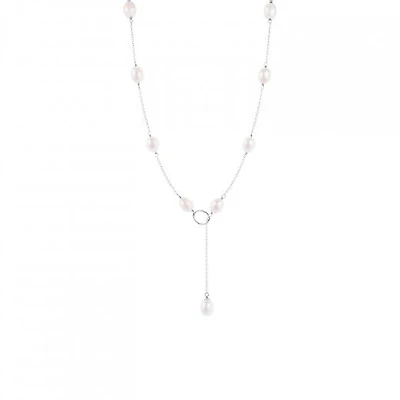 Sterling Silver 7.5-8mm Freshwater Pearls 18" Necklace