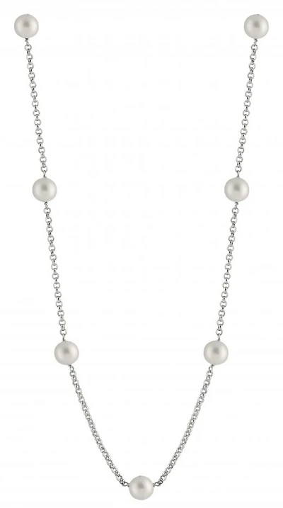 Sterling Silver 8-9mm White Freshwater Pearl 20" Necklace
