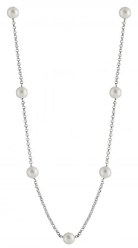 Sterling Silver 8-9mm White Freshwater Pearl 20" Necklace