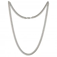 Sterling Silver 24" 5.3mm Pave Cut Curb Chain