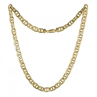 Sterling Silver 18K Yellow Gold Plated 24" 9.8mm Marine Chain