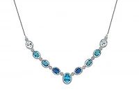 10K White Gold Multi Gemstone & Diamond Necklace