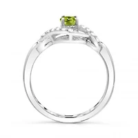 Sterling Silver Peridot & White Topaz Ring