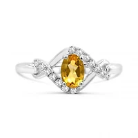 Sterling Silver Citrine & White Topaz Ring