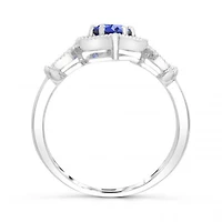 10K White Gold Tanzanite & White Sapphire Ring