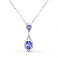 Sterling Silver Tanzanite & Diamond Pendant