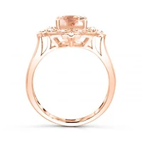 10K Rose Gold Morganite & White Sapphire Ring