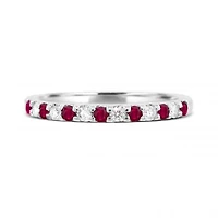 14K White Gold Ruby & Diamond Ring