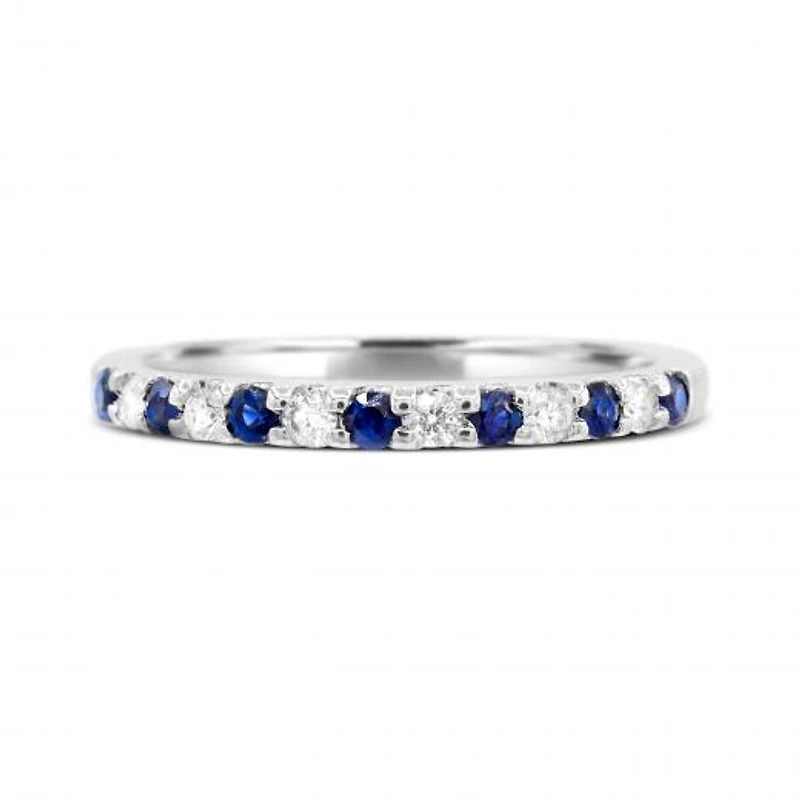 14K White Gold Sapphire & Diamond Ring