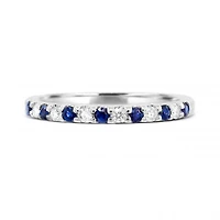 14K White Gold Sapphire & Diamond Ring