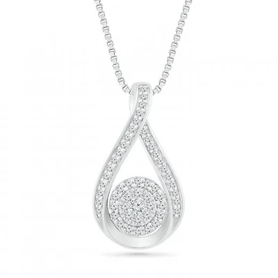 10K White Gold 0.45CTW Diamond Fashion Bouquet Pendant