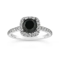 10K White Gold Black & White 1.45CTW Diamond Bridal Ring