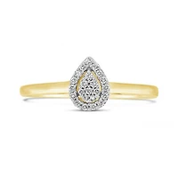 10K Yellow & White Gold Pear Shape 0.10CTW Diamond Promise Ring