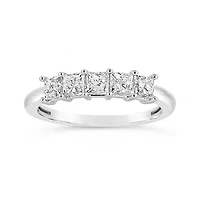 10K White Gold Princess Cut Diamond Band 1.00CTW I2/HI