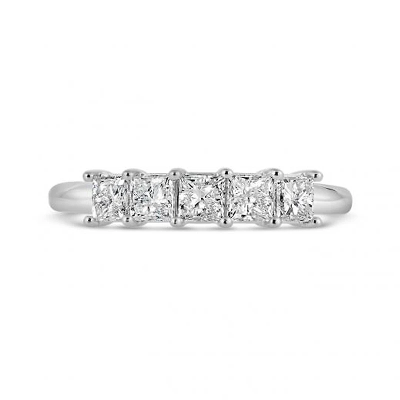 10K White Gold Princess Cut Diamond Band 1.00CTW I2/HI