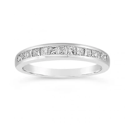10K White Gold Princess Cut 0.50CTW Diamond Band