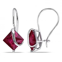 Julianna B 10K White Gold Created Ruby Earrings
