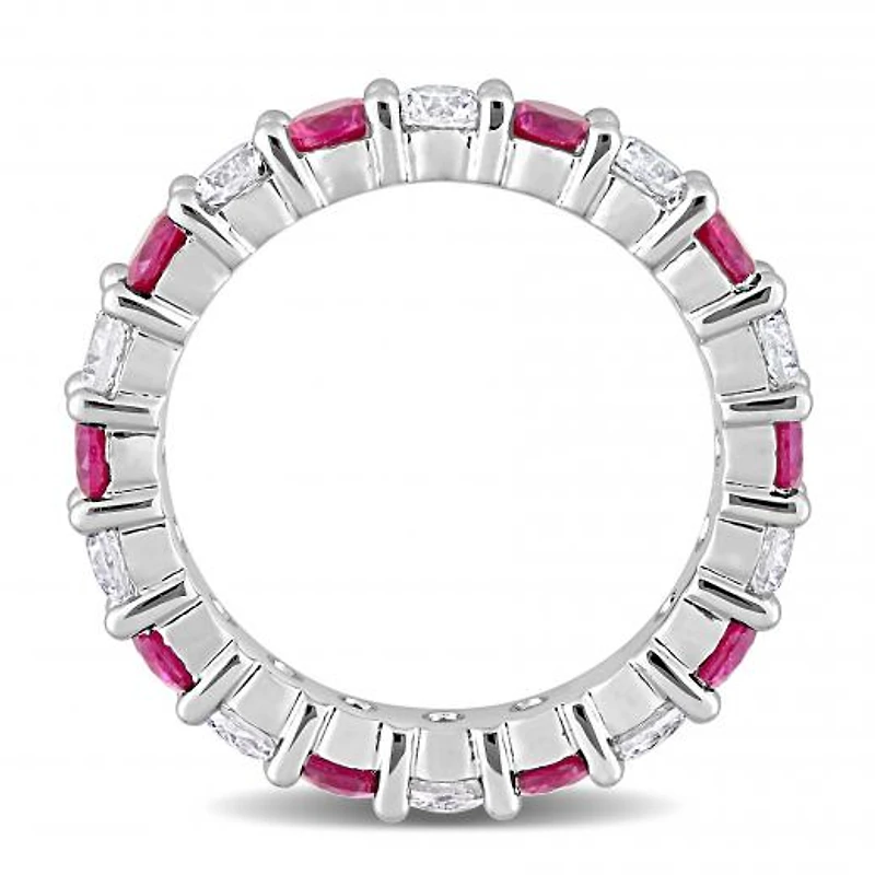 Julianna B Sterling Silver Created Ruby & White Sapphire Ring